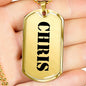 Chris - 18k Gold Finished Luxury Dog Tag Necklace
