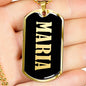 Maria v02 - 18k Gold Finished Luxury Dog Tag Necklace