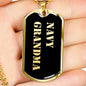 Navy Grandma v2 - 18k Gold Finished Luxury Dog Tag Necklace