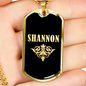 Shannon v02a - 18k Gold Finished Luxury Dog Tag Necklace