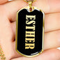Esther v02 - 18k Gold Finished Luxury Dog Tag Necklace