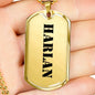 Harlan - 18k Gold Finished Luxury Dog Tag Necklace