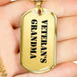 Veteran's Grandma - 18k Gold Finished Luxury Dog Tag Necklace