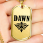 Dawn v01a - 18k Gold Finished Luxury Dog Tag Necklace