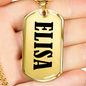 Elisa v01 - 18k Gold Finished Luxury Dog Tag Necklace