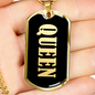 Queen v02 - 18k Gold Finished Luxury Dog Tag Necklace