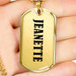 Jeanette v01 - 18k Gold Finished Luxury Dog Tag Necklace