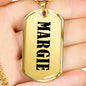 Margie v01 - 18k Gold Finished Luxury Dog Tag Necklace