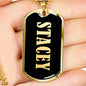 Stacey v02 - 18k Gold Finished Luxury Dog Tag Necklace
