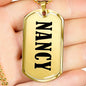 Nancy v01 - 18k Gold Finished Luxury Dog Tag Necklace