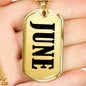 June v01 - 18k Gold Finished Luxury Dog Tag Necklace