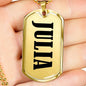 Julia v01 - 18k Gold Finished Luxury Dog Tag Necklace