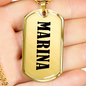 Marina v01 - 18k Gold Finished Luxury Dog Tag Necklace