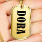 Dora v01 - 18k Gold Finished Luxury Dog Tag Necklace