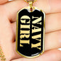 Navy Girl v2 - 18k Gold Finished Luxury Dog Tag Necklace