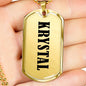 Krystal v01 - 18k Gold Finished Luxury Dog Tag Necklace