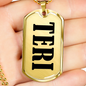 Teri v01 - 18k Gold Finished Luxury Dog Tag Necklace