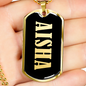 Aisha v02 - 18k Gold Finished Luxury Dog Tag Necklace