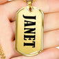 Janet v01 - 18k Gold Finished Luxury Dog Tag Necklace