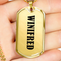 Winifred v01 - 18k Gold Finished Luxury Dog Tag Necklace