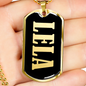 Lela v02 - 18k Gold Finished Luxury Dog Tag Necklace