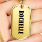 Rochelle v01 - 18k Gold Finished Luxury Dog Tag Necklace