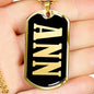 Ann v02 - 18k Gold Finished Luxury Dog Tag Necklace