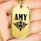 Amy v01a - 18k Gold Finished Luxury Dog Tag Necklace