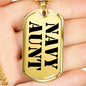 Navy Aunt - 18k Gold Finished Luxury Dog Tag Necklace
