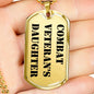 Combat Veteran's Daughter - 18k Gold Finished Luxury Dog Tag Necklace