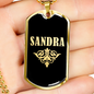 Sandra v02a - 18k Gold Finished Luxury Dog Tag Necklace
