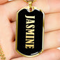 Jasmine v02 - 18k Gold Finished Luxury Dog Tag Necklace