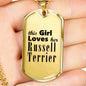 Russell Terrier - 18k Gold Finished Luxury Dog Tag Necklace