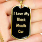 Love My Black Mouth Cur v5 - 18k Gold Finished Luxury Dog Tag Necklace
