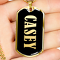 Casey v02 - 18k Gold Finished Luxury Dog Tag Necklace