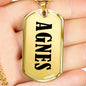 Agnes v01 - 18k Gold Finished Luxury Dog Tag Necklace