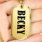 Becky v01 - 18k Gold Finished Luxury Dog Tag Necklace