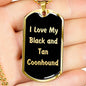 Love My Black and Tan Coonhound v5 - 18k Gold Finished Luxury Dog Tag Necklace