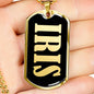 Iris v02 - 18k Gold Finished Luxury Dog Tag Necklace