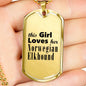 Norwegian Elkhound - 18k Gold Finished Luxury Dog Tag Necklace