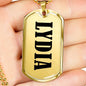 Lydia v01 - 18k Gold Finished Luxury Dog Tag Necklace