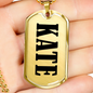 Kate v01 - 18k Gold Finished Luxury Dog Tag Necklace