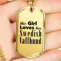 Swedish Vallhund - 18k Gold Finished Luxury Dog Tag Necklace