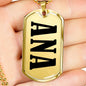 Ana v01 - 18k Gold Finished Luxury Dog Tag Necklace