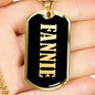 Fannie v02 - 18k Gold Finished Luxury Dog Tag Necklace