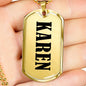 Karen v01 - 18k Gold Finished Luxury Dog Tag Necklace