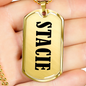 Stacie v01 - 18k Gold Finished Luxury Dog Tag Necklace