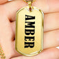 Amber v01 - 18k Gold Finished Luxury Dog Tag Necklace