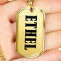 Ethel v01 - 18k Gold Finished Luxury Dog Tag Necklace
