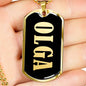 Olga v02 - 18k Gold Finished Luxury Dog Tag Necklace